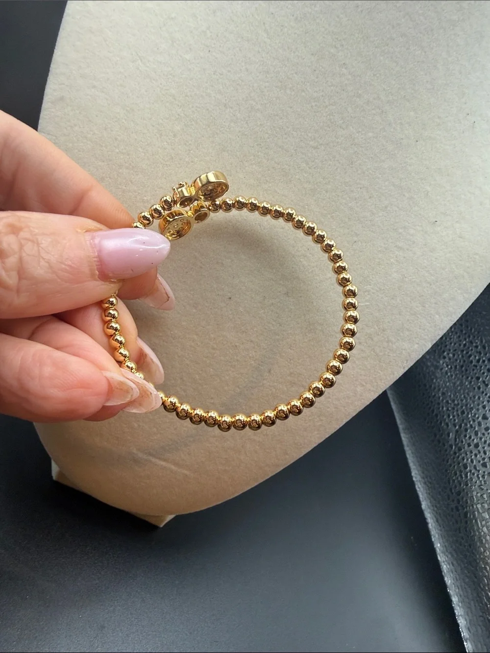 Adina Eden Gold-tone Beaded Crystal  adjustable bangle nwt